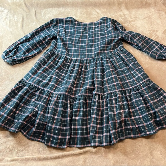 MADEWELL Cotton 'Colette' Green Western Plaid Mini Tiered Shirt Dress - Sz 4 - Picture 12 of 12